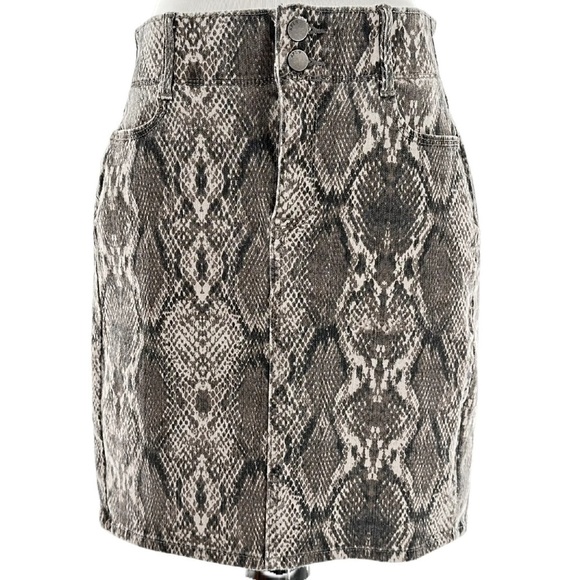 Apt 9 pencil skirt size 8 cream gray snakeskin print stretch with pockets - Picture 1 of 9